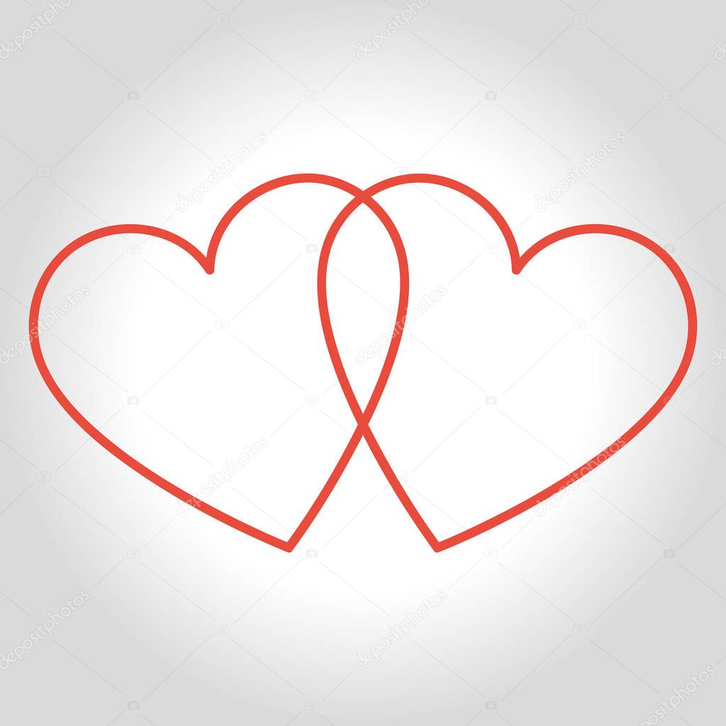 Hearts icon symbol of love on valentines Day.