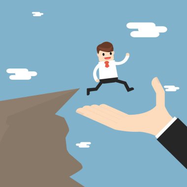 İş ortaklığı ve destek. işadamı için yürüyüş 