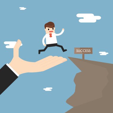 İş ortaklığı ve destek. işadamı için yürüyüş 