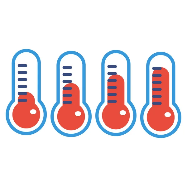 Rote Thermometer mit unterschiedlichen Niveaus. — Stockvektor