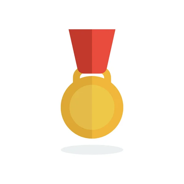 Medaillen-Ikone im flachen Stil. Medaillenvektorsatz. Goldmedaille. — Stockvektor