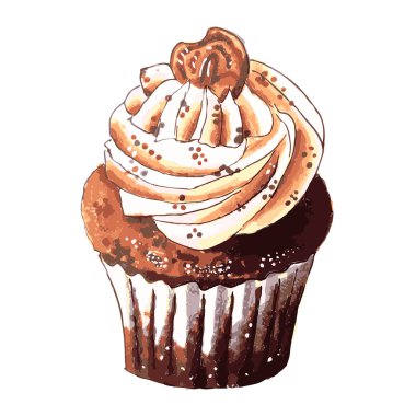 Elle çizilmiş lezzetli kek