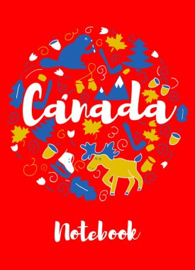 Kanada Landmark seyahat ve yolculuk Infographic vektör tasarımı. Kanada ülke tasarım şablonu. 