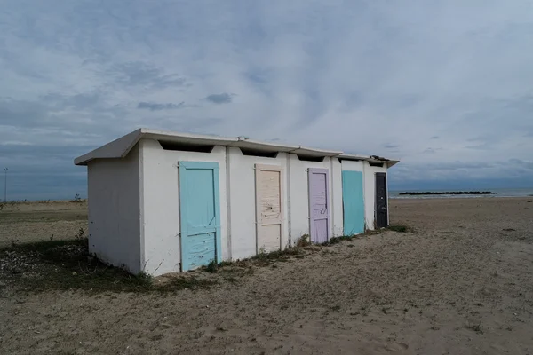 A colorful beach cabins — Stock Photo, Image