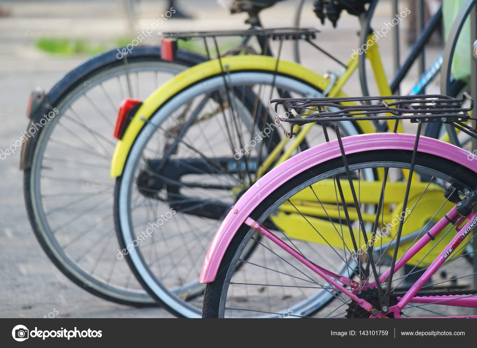 colored bike wheels