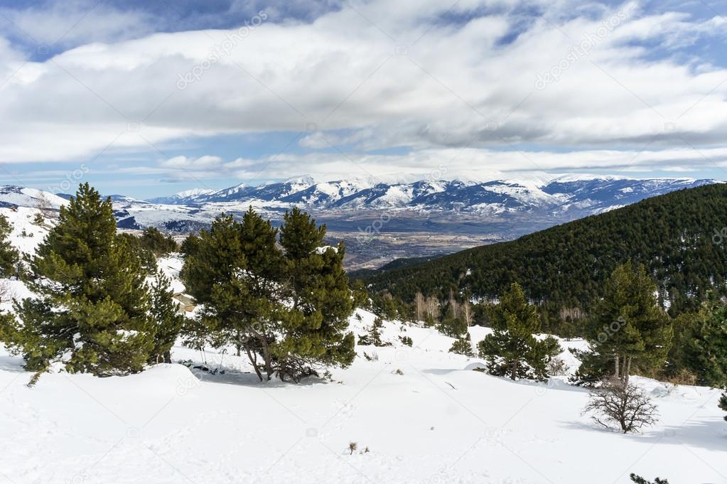 Winter panorama in the Pyrenees