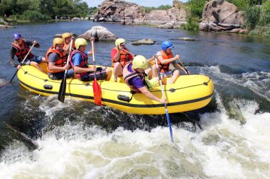 İnsanlar whitewater rafting, Grup