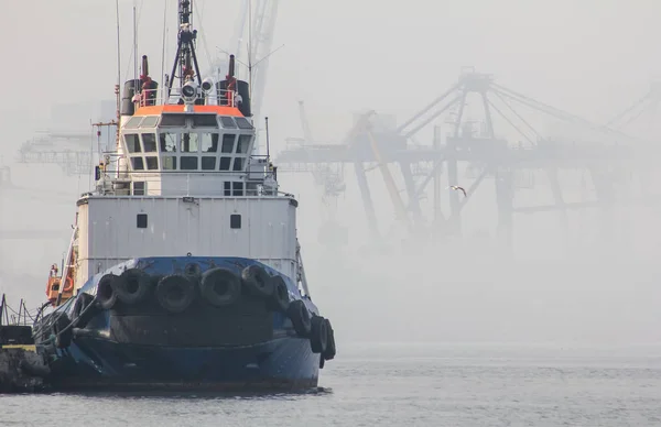 Seaport iskelede römorkör olduğunu