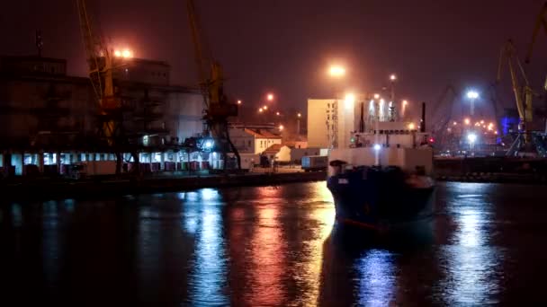 Σαγκάη Κίνα Νοεμβρίου 2019 Στεγνό Φορτίο Πλοίου Ελλιμενισμού Στο Λιμάνι — Αρχείο Βίντεο