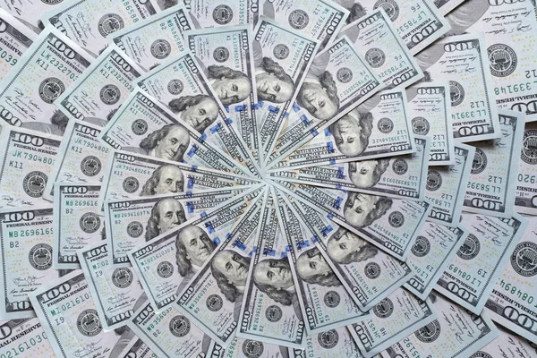 Mandala caleidoscopio de dinero. Dinero abstracto patrón raster fondo repetir círculo mandala. Sobre fondo blanco . — Foto de Stock