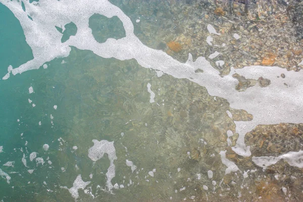 Plaj Dokusu Altın Kum Deniz Köpüğü Deseni Sahilde Fotokopi Alanı — Stok fotoğraf
