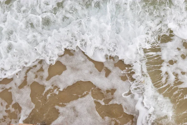 Σύνθεση Παραλίας Χρυσή Άμμος Και Θαλασσινό Αφρό Μοτίβο Παραλία Φόντο — Φωτογραφία Αρχείου