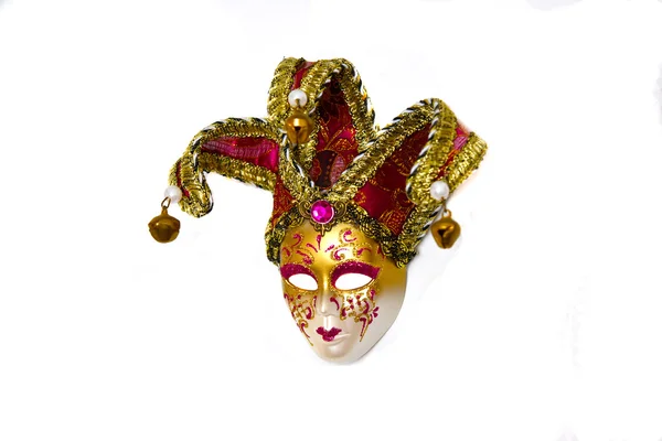 Venetië masker met uitknippad geïsoleerd op witte achtergrond — Stockfoto