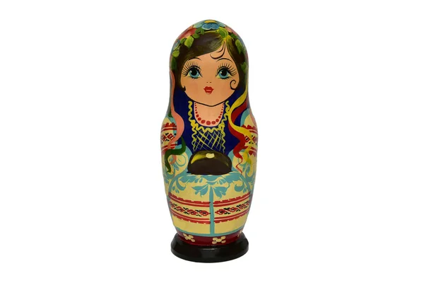 Matrioshka ou babushkas bonecas em um fundo branco — Fotografia de Stock