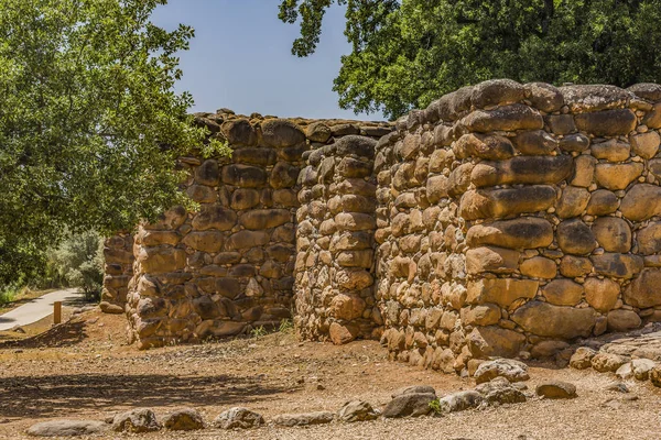 Arka planını taş duvar - antik kentin çölde, İsrail — Stok fotoğraf