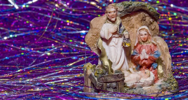 Presépio Jesus Cristo, Maria e Josef — Fotografia de Stock