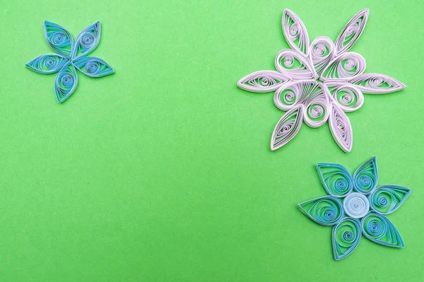 Flowers made quilling on a light background — Stock Photo, Image