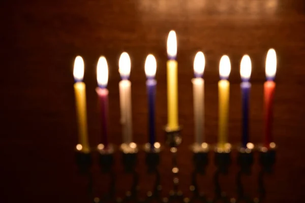 Image of the Hanukkah Jewish holiday with a menorah — Stock Photo, Image