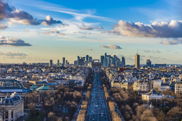 From a bird's eye view of the Champs Elysees