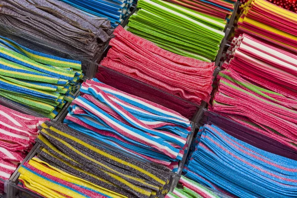 Fundo de feijão de geleia colorido. Padrão de doces de geleia. — Fotografia de Stock