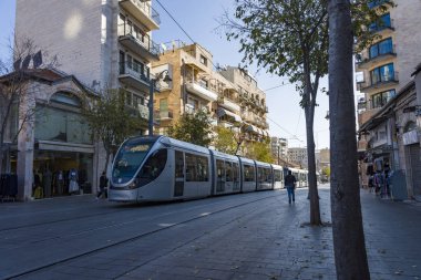 Kudüs Jaffa Ocak 2020 tramvay hattı. şehir ulaşımı