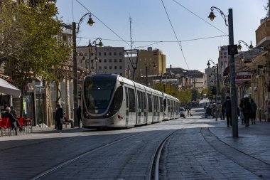 Kudüs Jaffa Ocak 2020 tramvay hattı. şehir ulaşımı