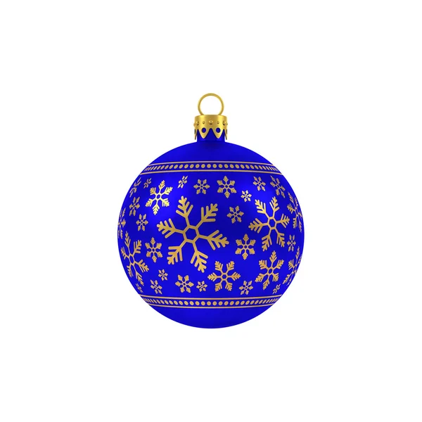 Bola de natal azul e dourada — Stock Photo, Image