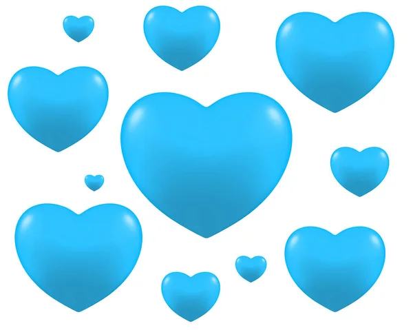 Corações Amor Azul Fundo — Fotografia de Stock