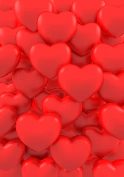Corações Amor Vermelho Ilustração — Fotografia de Stock