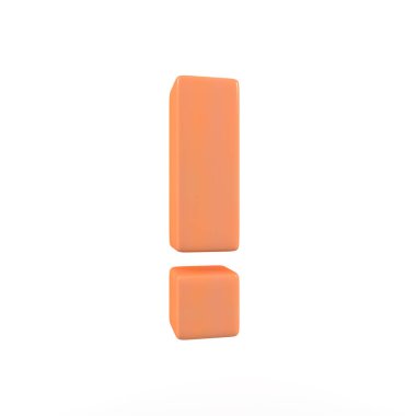 ünlem işareti turuncu 3d