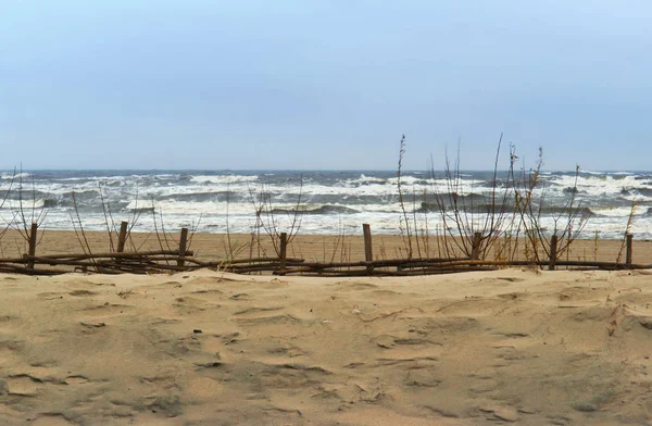 波涛在波罗的海, 沙滩, 海边 — 图库照片