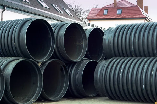 Pipe, plastic, large, diameter, huge — Stock Photo, Image