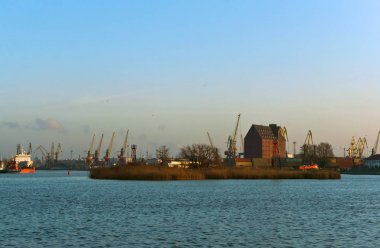 liman, Baltık Denizi Kaliningrad buz Rus bağlantı noktasındaki bağlantı noktası Vinçler, santral Vinci