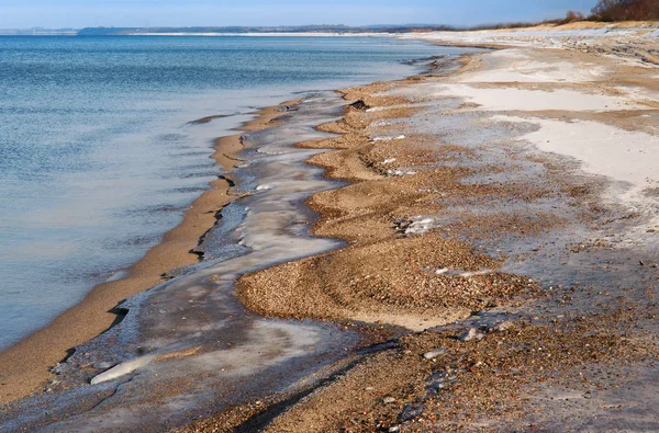 Perforar Hielo Mar Está Congelado Costa Del Mar Invierno Hielo — Foto de Stock