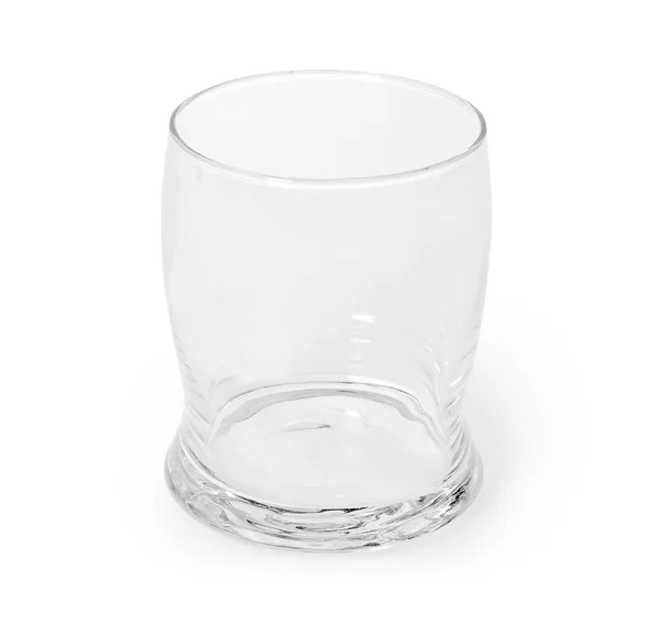 Vidro vazio, transparente, sobre fundo branco — Fotografia de Stock