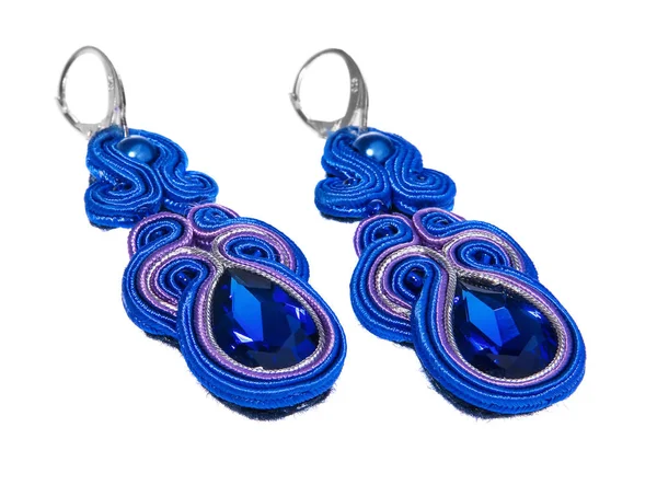 Pendientes de zafiro azul joyas . — Foto de Stock