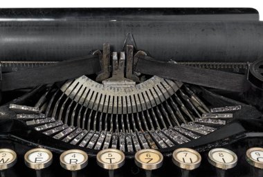 Vintage taşınabilir daktilo, mechani yakın çekim yaşlı antika