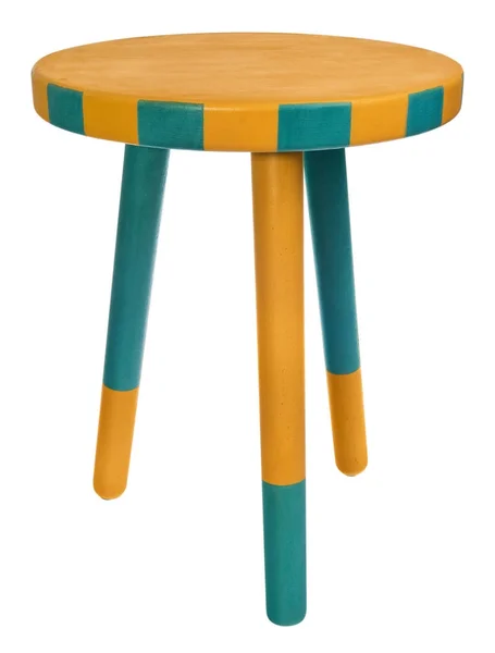 Kézzel készített széklet, sárga és zöld körben ülés sárga és gr — Stock Fotó