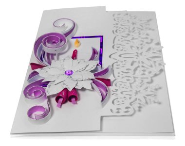 Neşeli Noel selamlar ve poins ile el yapımı Noel kartı