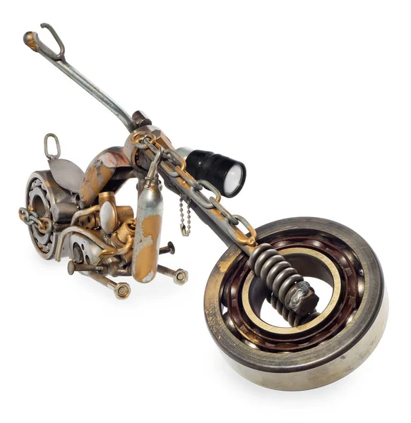 Ręcznie robione motocykl, chopper, cruiser, składa się z metalowych części, b — Zdjęcie stockowe