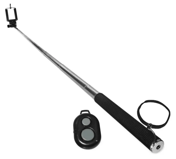 Selfie stick con mando a distancia para tomar fotos y vídeos . —  Fotos de Stock