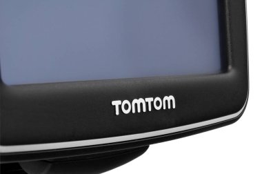 TomTom Gps araç navigasyon saplı. Siyah elektronik devi göster