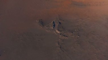 Havadan görünümü. Kızıl toprağı. Mars gezegeni çok benzer