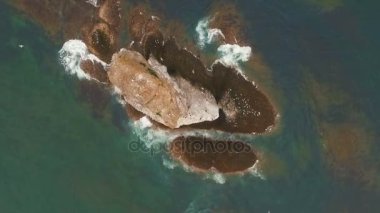 Okyanusun üç kayalarda. Deniz kaya. Kuş Adası denizin kıyısında. vahşi doğa