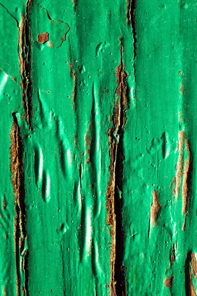 Green Colour Painted Wooden Texture Background Peeling Close Macro Shot — Stok fotoğraf