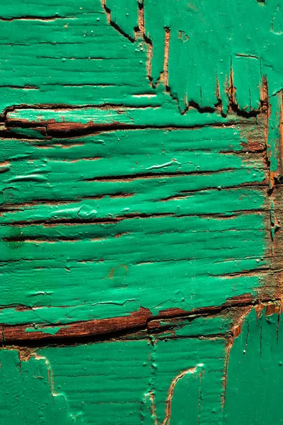 Green Colour Painted Wooden Texture Background Peeling Close Macro Shot — Stock fotografie
