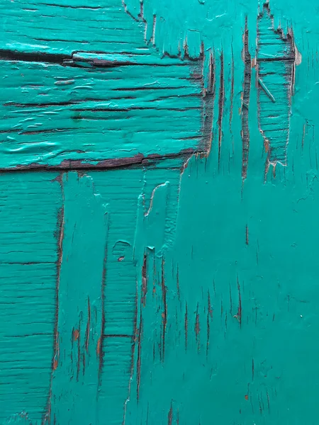 Green Colour Painted Wooden Texture Background Peeling Close Macro Shot — Stok fotoğraf