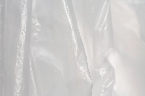 Абстрактная Измятая Белая Пластиковая Текстура Фона Закрыть Макро Снимок Селективный — стоковое фото