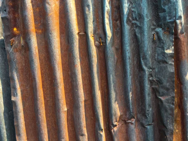 Rusty Vlnité Kovové Textury Nebo Pozinkované Železo Ocelové Pozadí — Stock fotografie