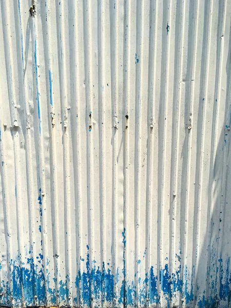 Textura Metal Corrugado Textura Acero Hierro Galvanizado Color Blanco Azul — Foto de Stock
